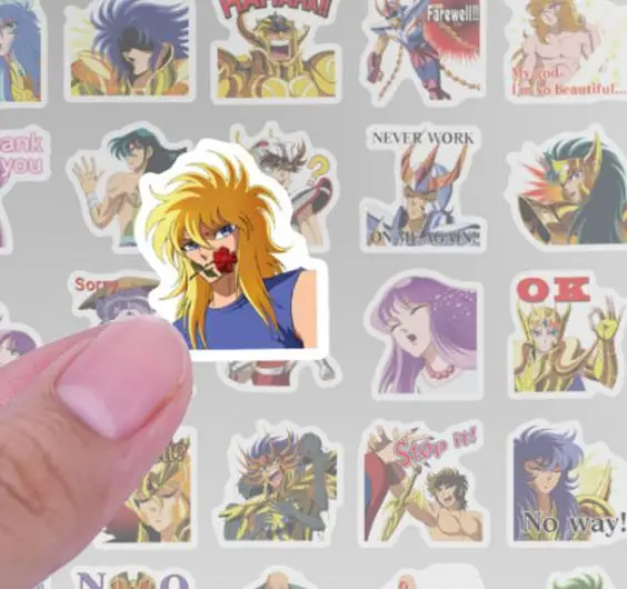 10/40pcs Classic Anime Saint Seiya Graffiti Cool Helmet  Stickers  Cute Kids Girl Toys Window Wall Water Cup Trolley Popular