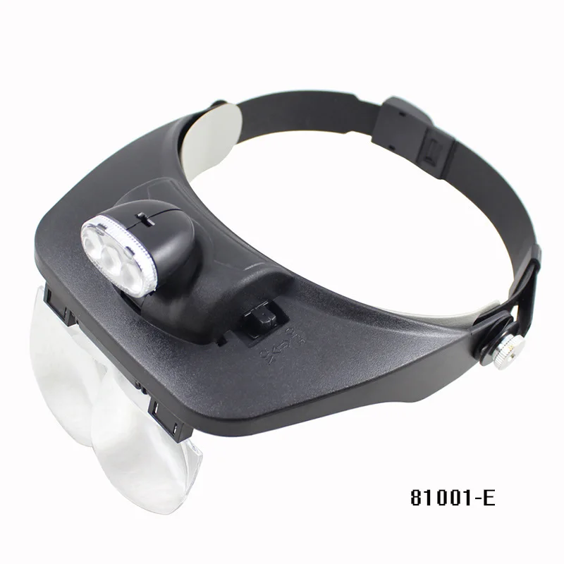 Dental Magnifier with Detachable Four Lens 1.2X 1.8X 2.5X 3.5X Doctor Loupe Head Magnifying Glasses Led Light Wearing Style