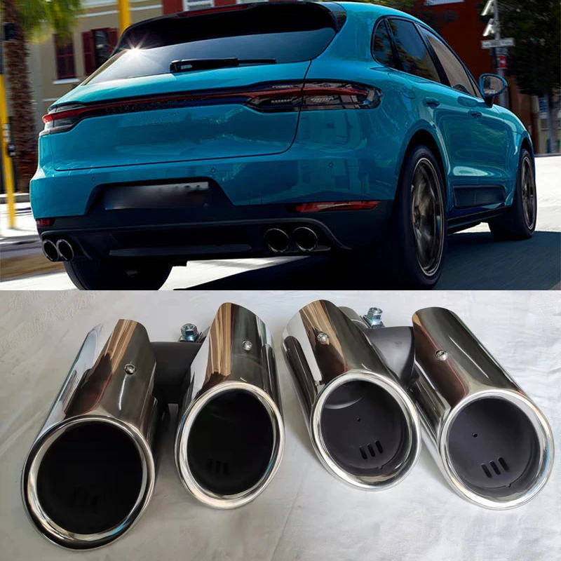 For Porsche Macan Rear Exhaust Tips Muffler Pipe Car Styling 2018 2019 2020 2021