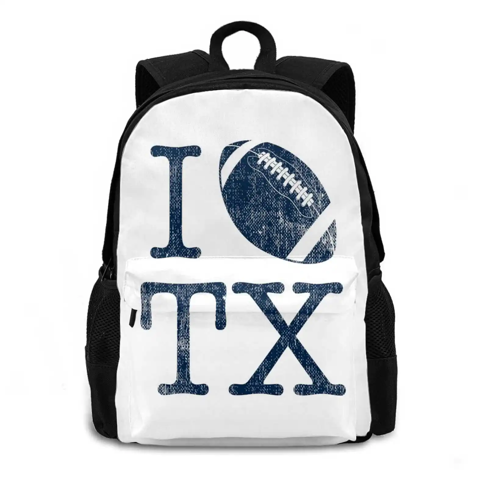 Vintage Dallas Football Team I Love Tx Cowboys Goalline Sport Gift School Bags For Teenage Girls Laptop Travel Bags Wft