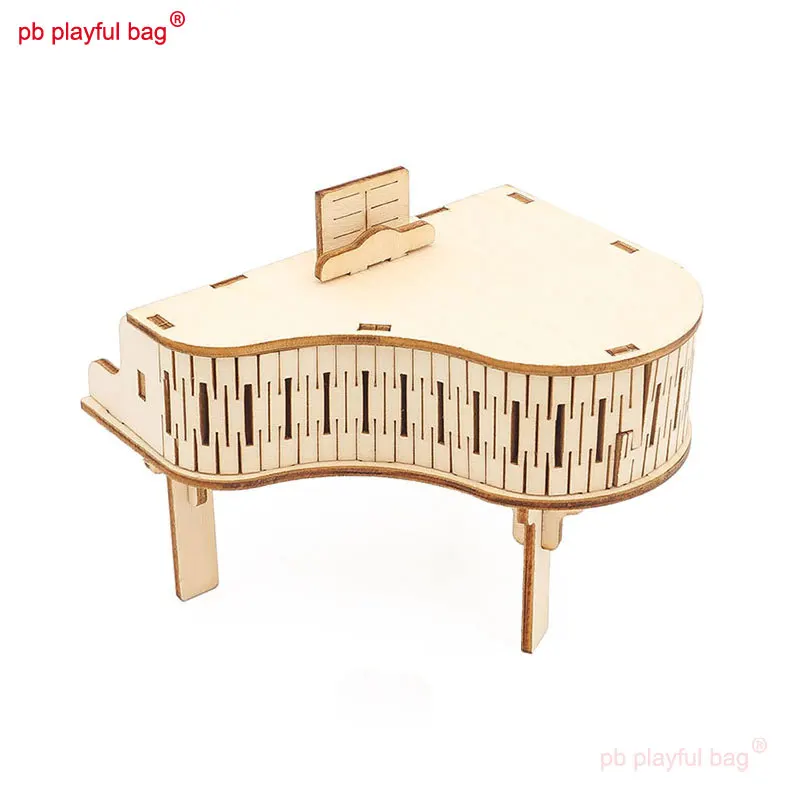 Pb Speelse Tas Setm Onderwijs Diy Piano Muziekdoos Model Creatieve Houten Monteren Bouwsteen Kinderspeelgoed Gift UG66