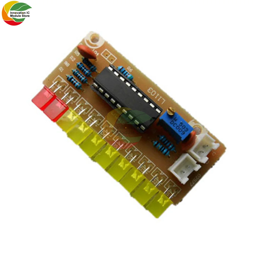 Lm3915 10 segmento de nível de áudio indicador led módulo kit peças diversão kit diy kit eletrônico trousse dc 9v-12v nível indicador kit