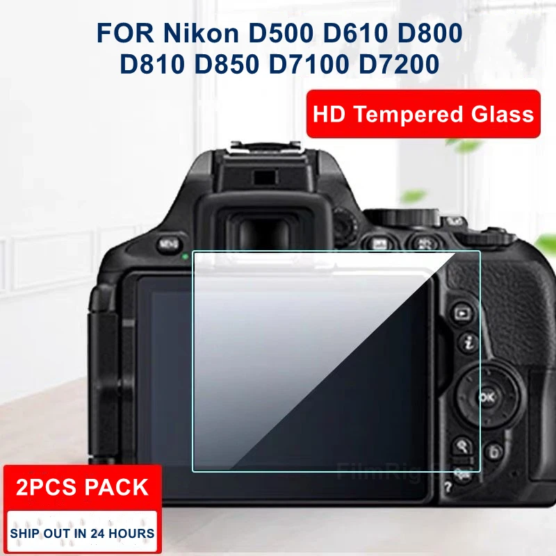 

2PCS Camera Original 9H Camera Tempered Glass LCD Screen Protector for Nikon D7200 D7100 D810 D800 D850 D500 D610 D600 Camera