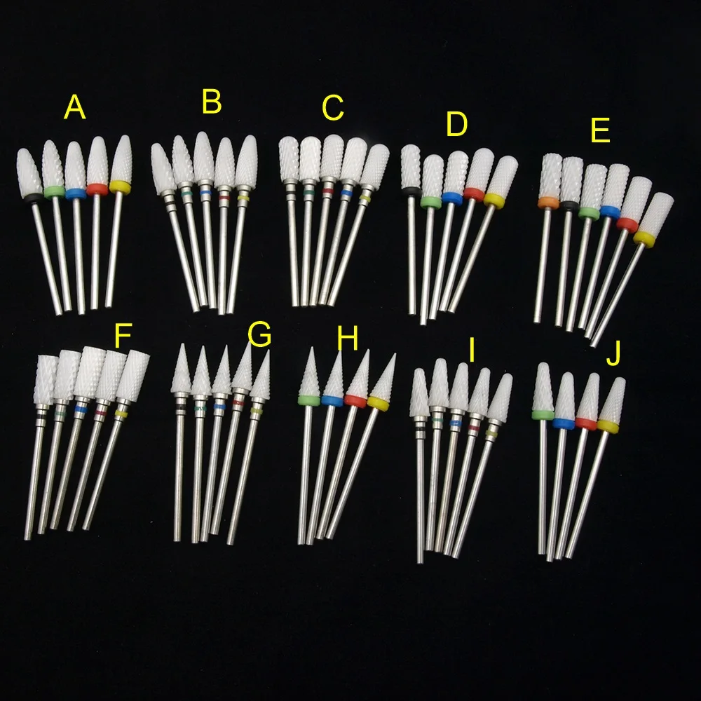 Brocas de cerámica de carburo para uñas, brocas para cortaúñas de fresado giratorio, máquina de perforación eléctrica para herramientas de manicura