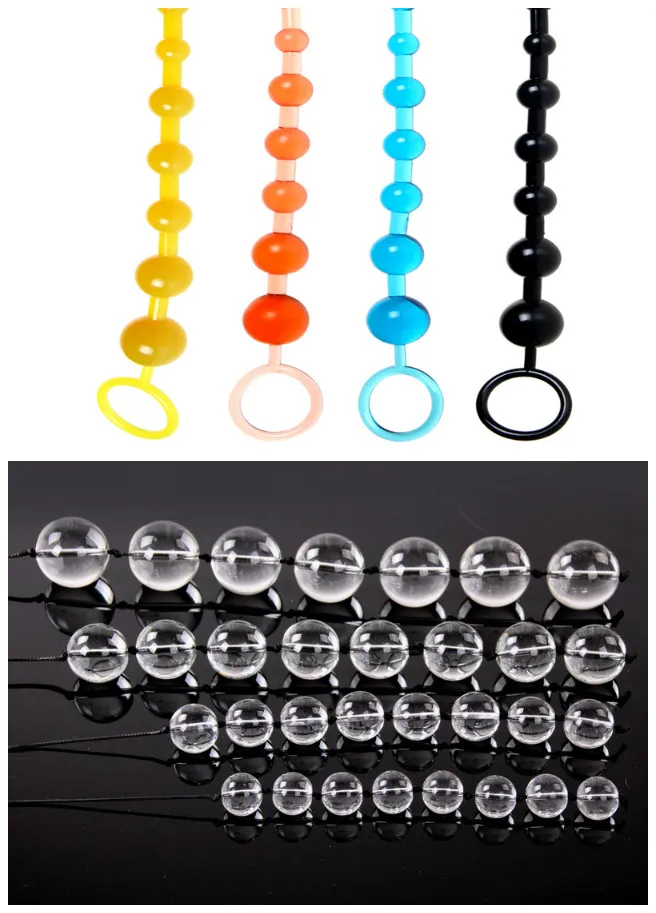 Anal Toy Jelly Anal Beads Sex Orgasm Vagina Plug Play Pull Ring Stimulator Butt Beads for Women AC