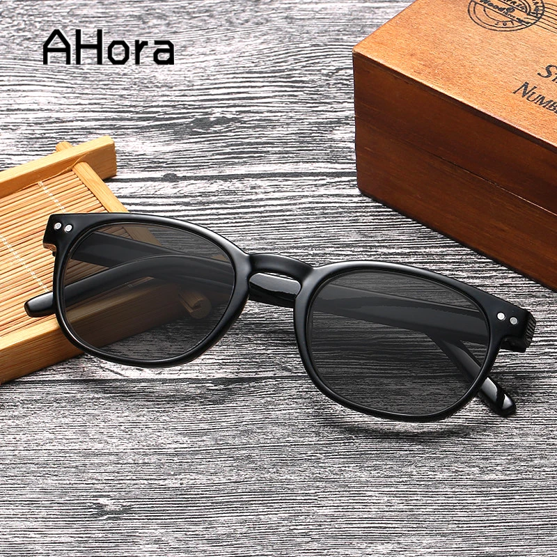 Ahora Retro Round Gray Lens Reading Sunglasses With Diopter  Women/Men UV Protection Presbyopia Sun Glasses Ladies +1.0 to +4.0