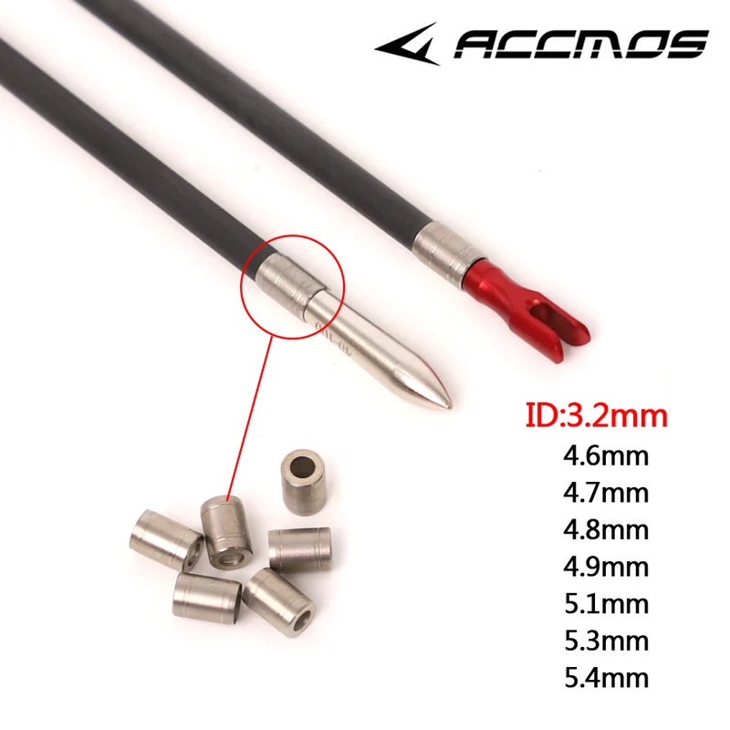 12Pcs สแตนเลสสตีลป้องกันการระเบิดสำหรับ ID 4.2มม.ID 3.2มม.ID6.2mm ลูกศรลูกศรป้องกันแหวนลูกศร Collar