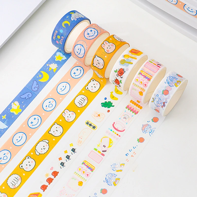 Cute Cartoon Smile Face Adhesive Tapes DIY Scrapbooking Journal Album Diary  Japanese Masking Tape Stationery