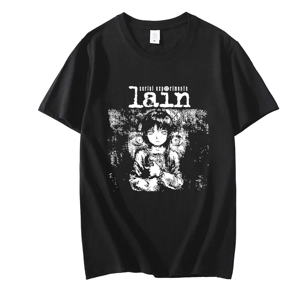 Serial Experiments Lain Oversized T-Shirt Men Cotton T Shirt