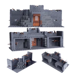 MOC WW2 Military Fortress Building Blocks Figures Protective Wall Blockhouse with 98K Weapons Guns Bricks Kids Toy Set Gift D271