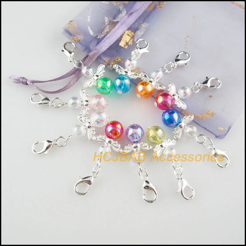 20Pcs Silver Plated Retro Mixed Mirage Beads 14x21mm Angel With Lobster Claw Clasps Charms