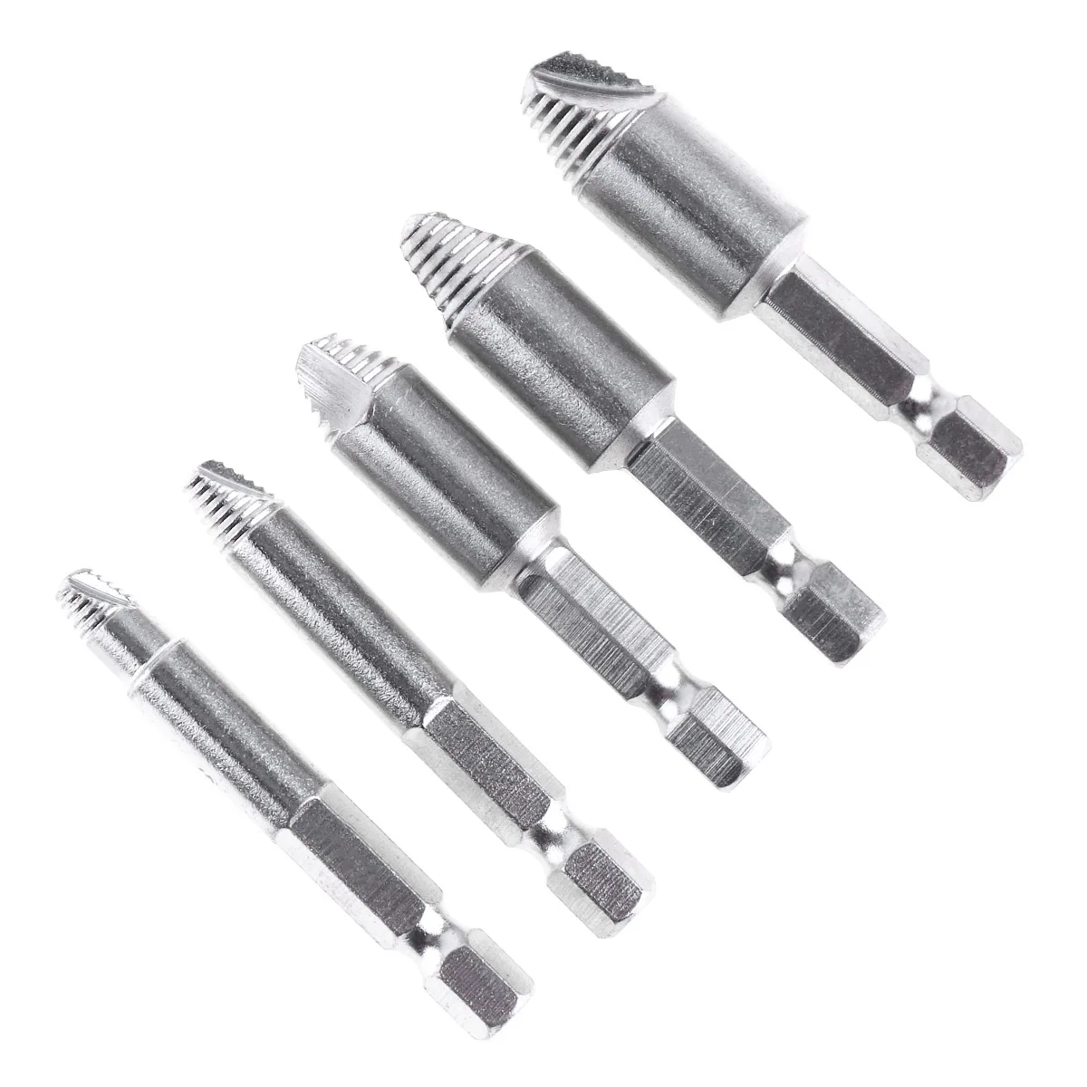 5Pcs rimozione vite danneggiata 1/4 "codolo esagonale Hss testa di rottura rotta vite spelata rimozione bullone estrattore strumenti per la casa