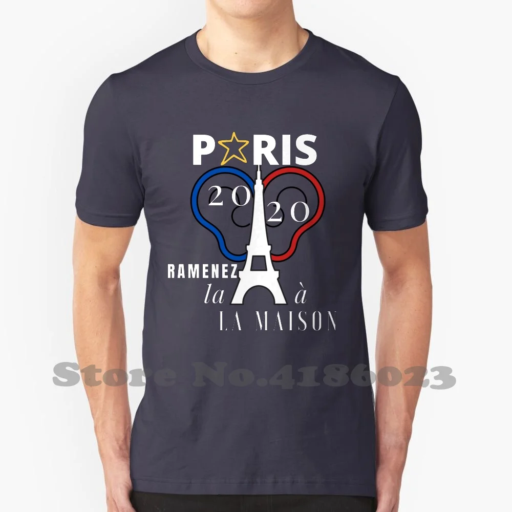 Paris Champion Coupe Champions Football League Foot Champs Elysees Victoire 100% Cotton T-Shirt Paris Eiffel Tower France Tour