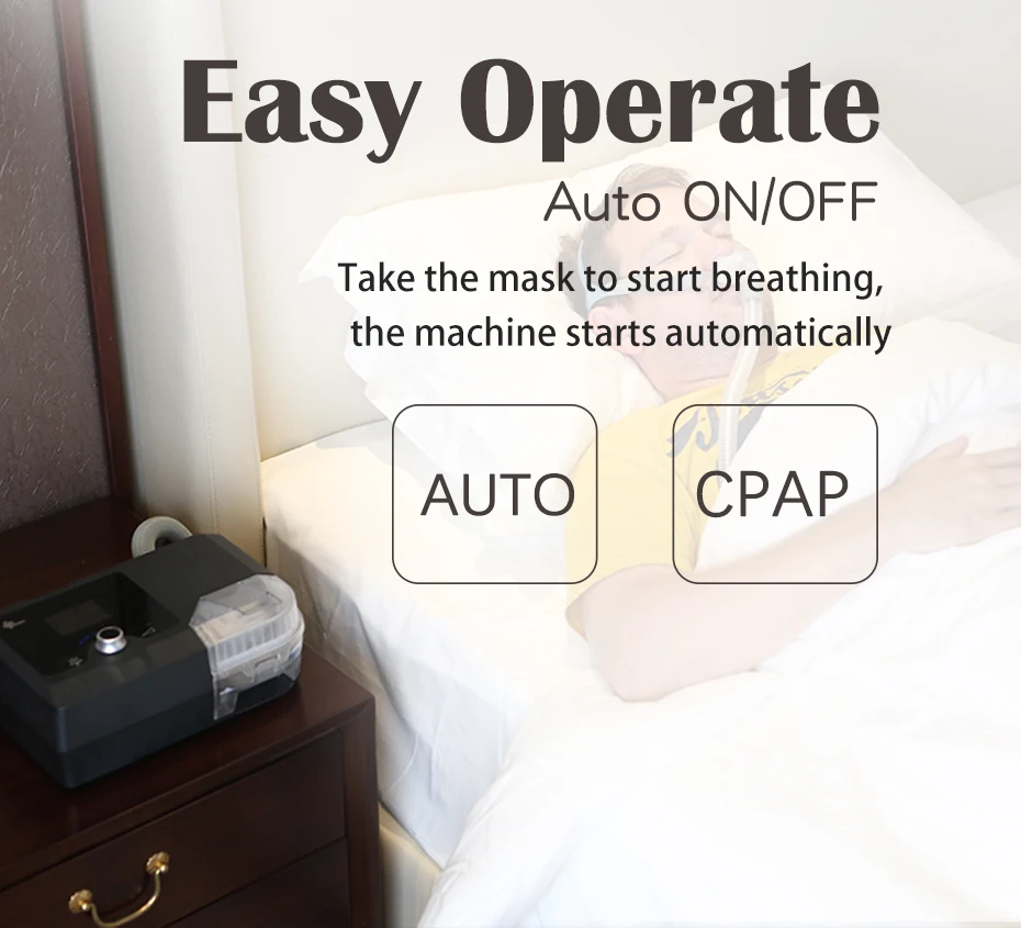 BMC G2S A20 Auto CPAP Machine Portable With Respirator Breathing Mask Tube Heated Humidifier Travel for Sleep Apnea Anit Snoring