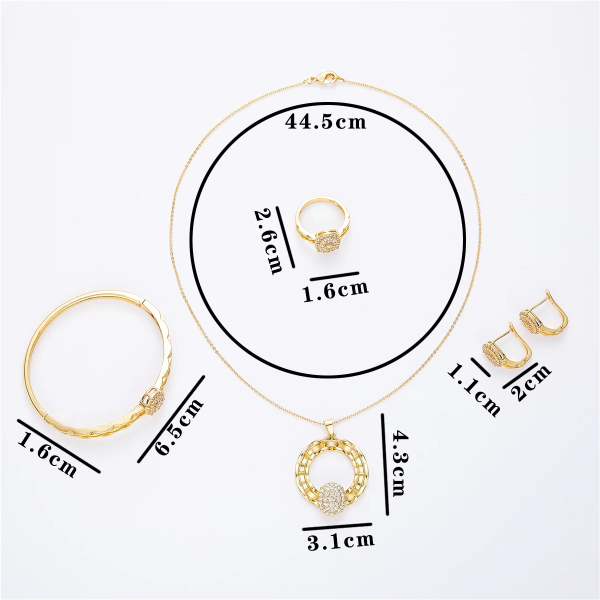 2021 Sep jewelry set for women Ring Bracelet Necklace Earring Copper jewelry sets for Wedding New Trend Fahsion jewelry