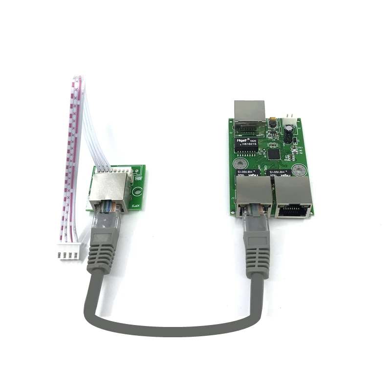 OEM Factory Direct Mini Fast 10/100Mbps 3-Port Ethernet 2 Rj45 1 * 8pin Head Port Network Lan Hub Switch Board Dua Lapis Pcb