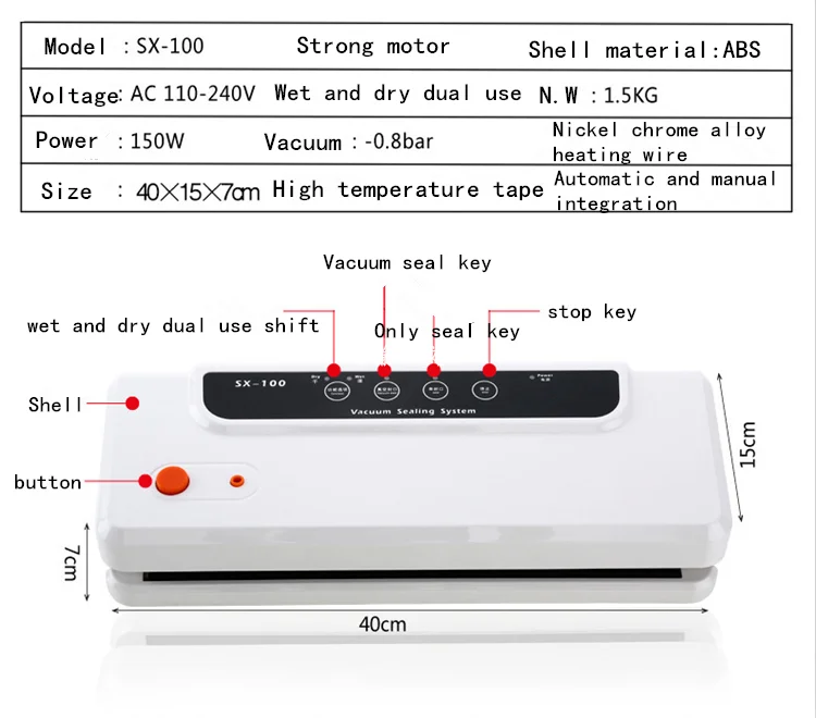 التجارية المنزلية متعددة الوظائف ماكينة سد الفراغات التلقائي الغذاء التوقف فراغ ختم باكر آلة تغليف بلاستيكية