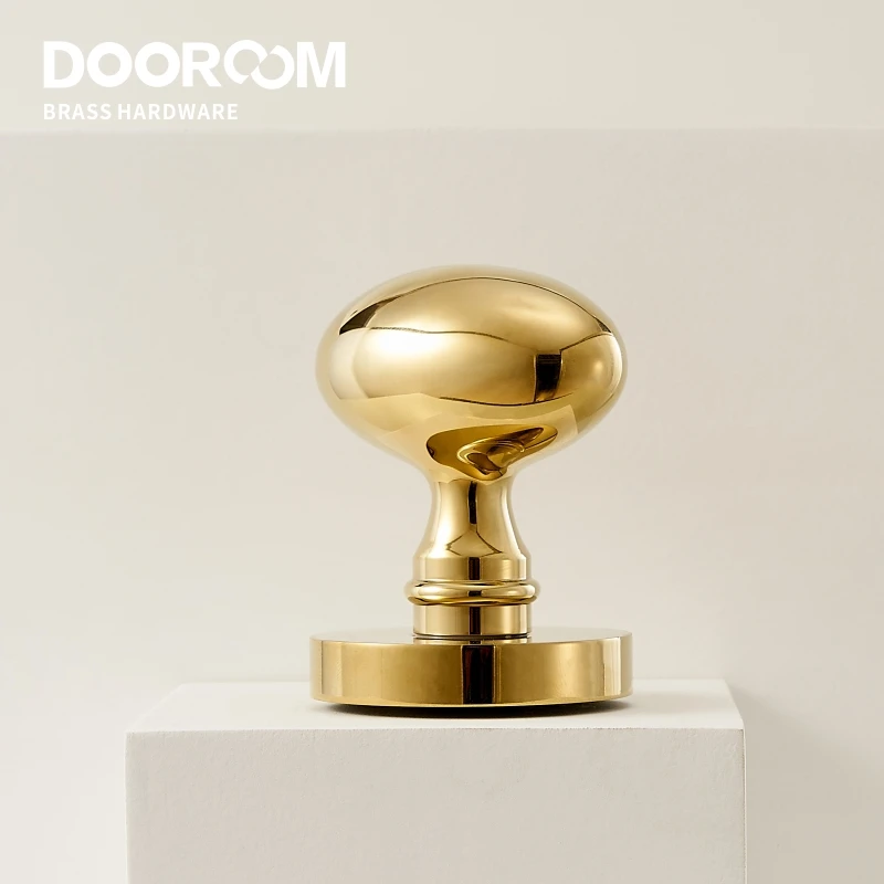 Dooroom Brass Door Lock Set Modern Shiny PVD Gold Interior Bedroom Bathroom Dummy Privacy Passage Hidden Door Lever Set