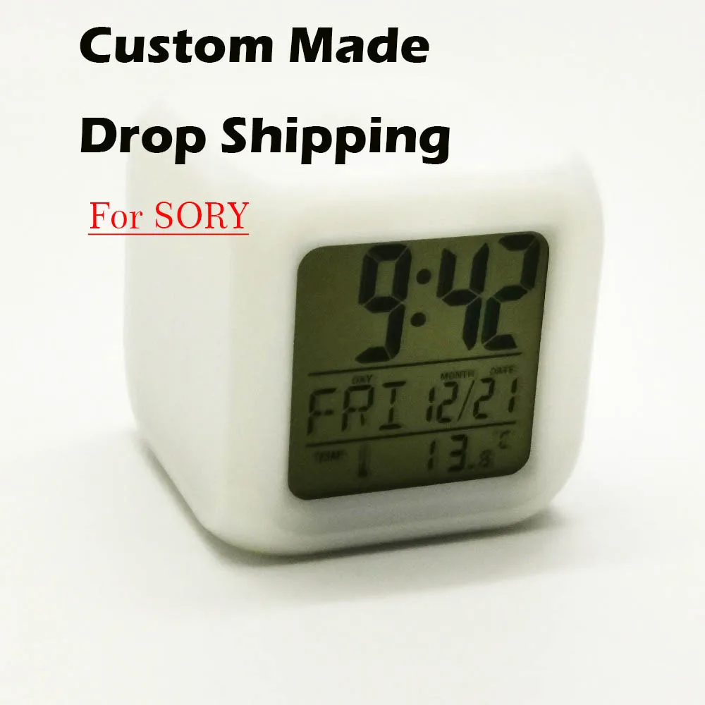 Sory Drop Shipping Alarm Clock More Picture Change Orologio Digitale Saat Relogio Clock Square