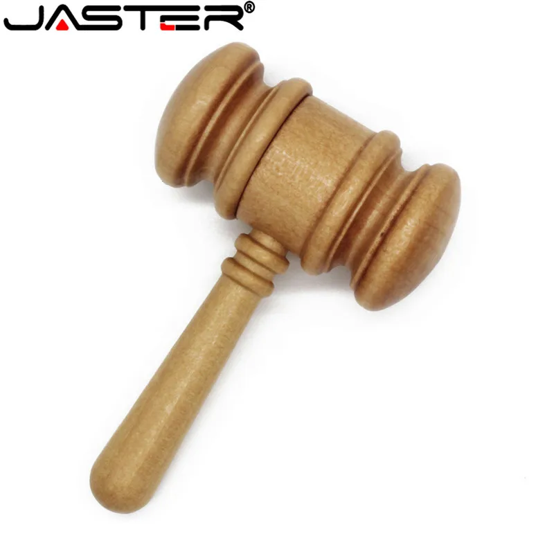 

JASTER Wooden Usb Flash Drive Gavel Hammer Model 64gb 16gb 32gb 4GB Memory U Stick Maple Wood Pendrive 1PCS Free Custom Logo