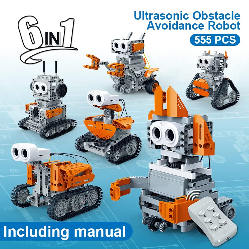 Banbao Stem 6 In 1 Robot Ultrasone Controle Obstakel Vermijden Bricks Educatief Model Bouwstenen Voor Kinderen Speelgoed 6917