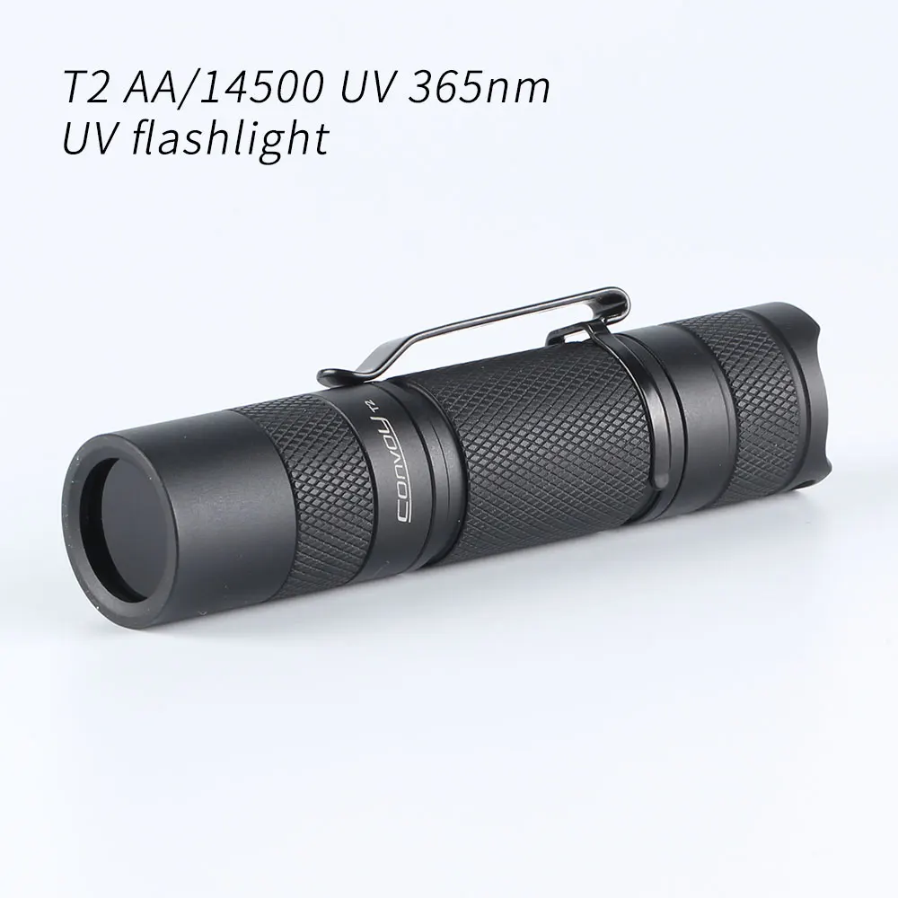 Convoy T2 with UV 365nm Ultraviolet Flashlight AA / 14500 Battery Version Torch Portable Mini Lighting Flash Light Lanterna