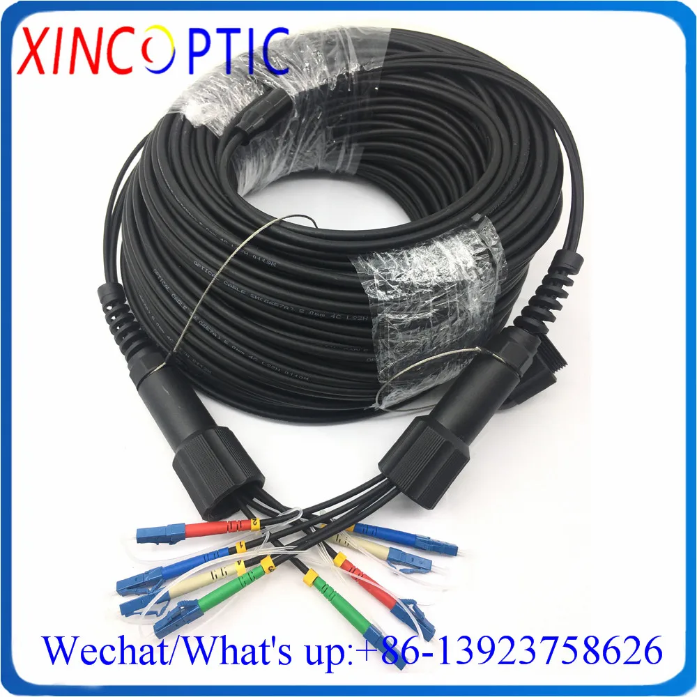 

30M,SM,4Core,G657A,OM1 OM2 Armored Black LSZH Cable,4.0mm,4C Multimode SingleMode PDLC Armoured Fiber Optic Patch Cord Connector