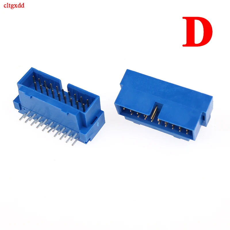cltgxdd 1pcs USB 3.0 19P 19 pin USB3.0 19P male connector 90 degree motherboard chassis front seat expansion connector black