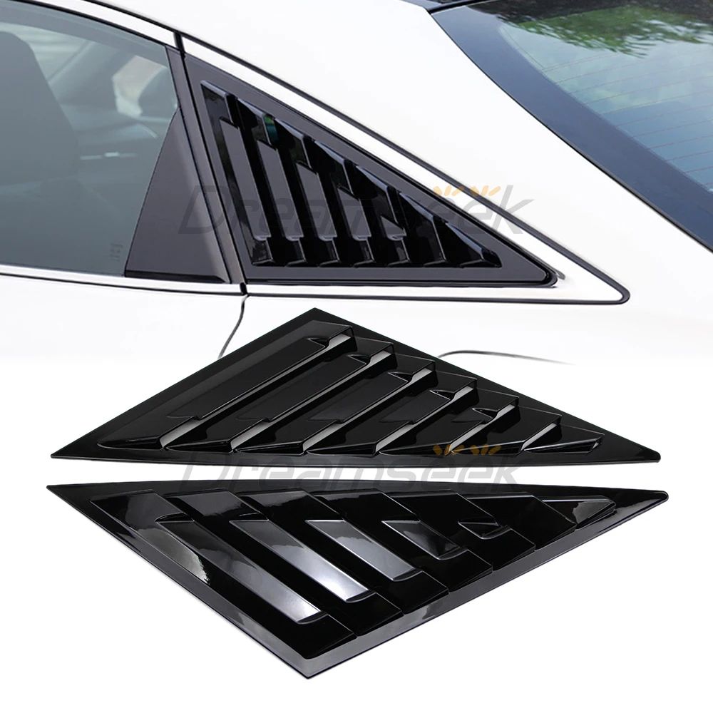 

Rear Side Quarter Window Vent Louver Cover for Toyota Avalon 2019 2020 2021 Glossy Black Exterior Styling