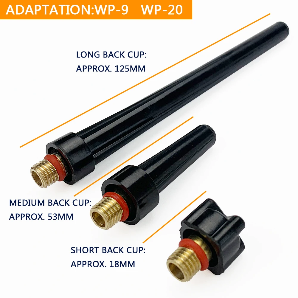 

TIG Back Caps Long back cup Medium Back Cup Short Back Cup 41V24 Fit SR PDA DB WP 9 20 25 TIG Welding Torch 3 orders