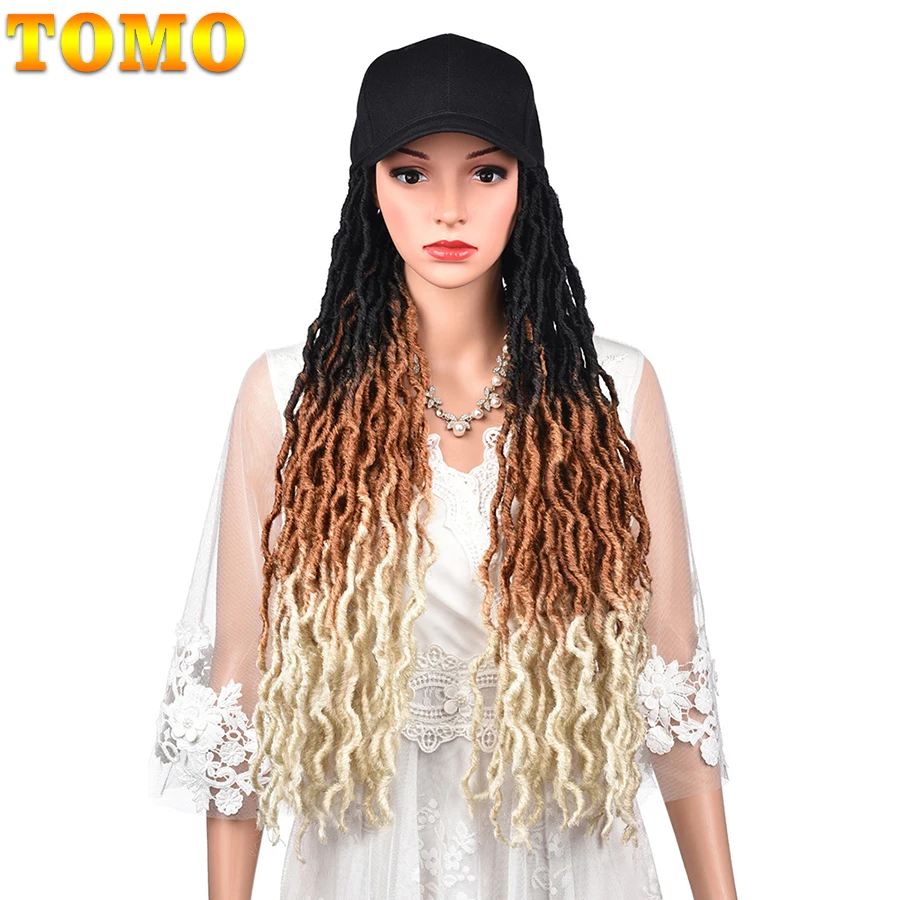 

TOMO Long Dreadlock Baseball Wig Synthetic Faux Locs Wig Black Hat Wigs Cap with Hair Naturally Connect Baseball Cap Adjustable