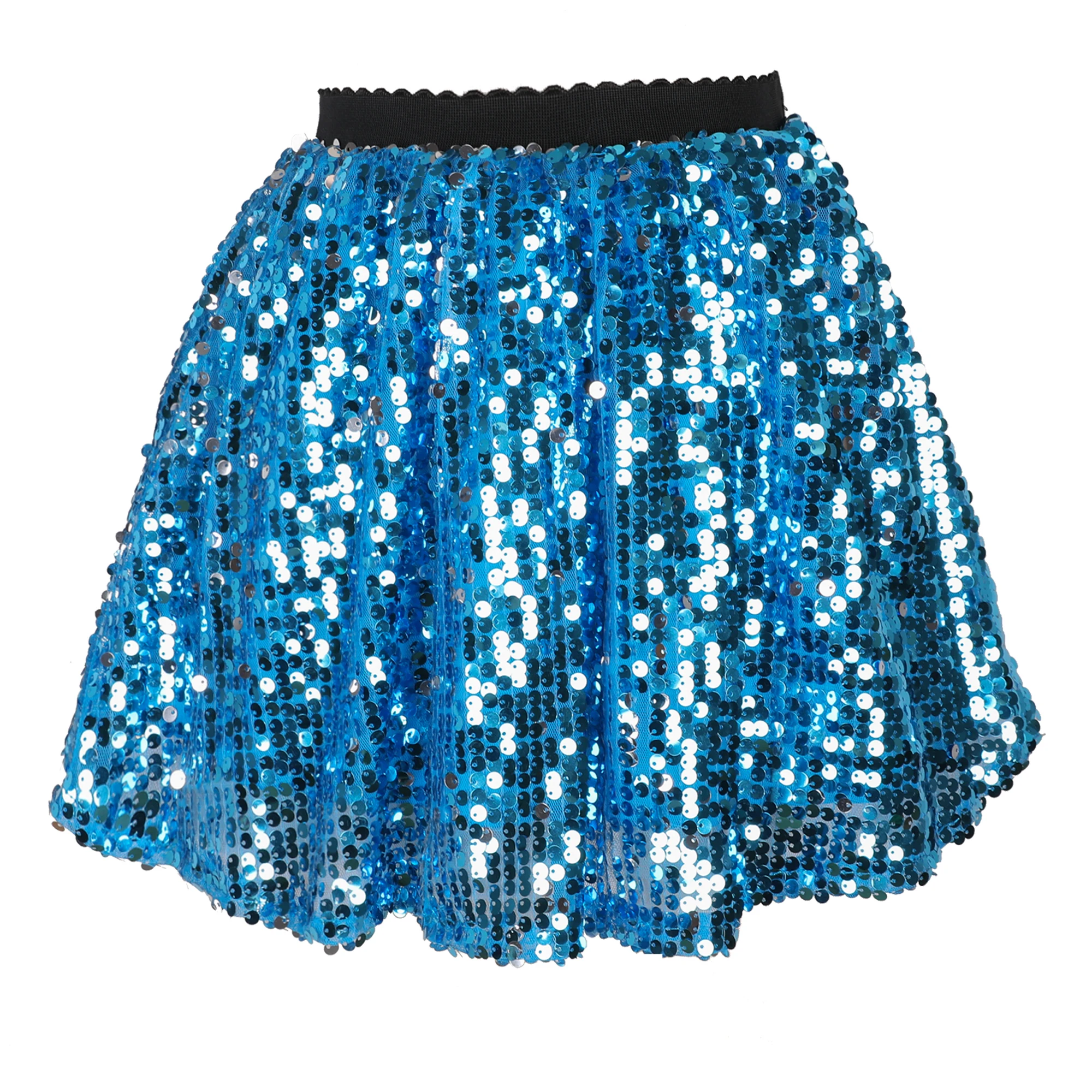 Flofallzique Girl Skirt Sequin With Elastic Waist Casual Outdoor Party Performance Cute Baby Kids Clothes 1-12Y