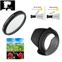 58mm UV Filter Lens Hood for Canon EOS 2000D 4000D 1500D 3000D 90D 1300D 800D 750D Rebel T7 T100 T7i T6 T6i with 18-55mm lens