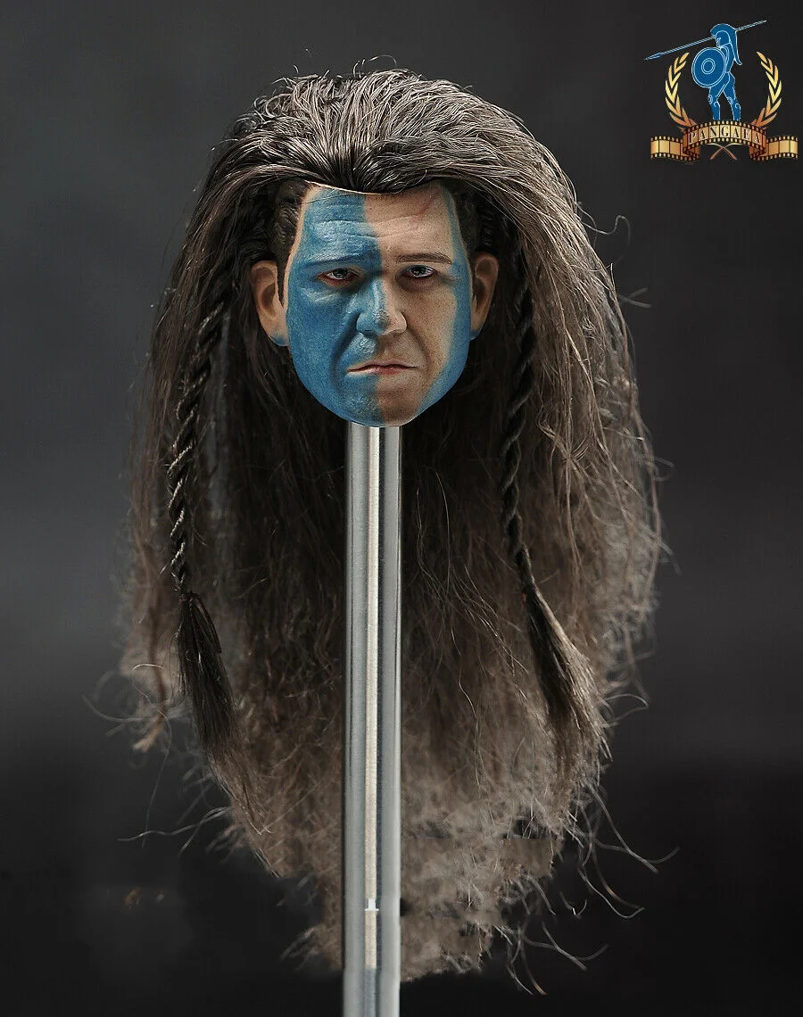 1/6 Szkocki William Wallace głowa gwiazdy, pasuje do 12-calowej figurki akcji, model ciała, żołnierz, przeszczep włosów, zabawka DIY