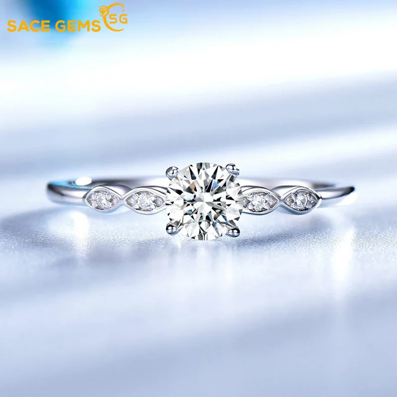 

SACE GEMS Luxury AAAAA+ Zircon 925 Sterling Silver Wedding Rings Set for Women Top Quality Sparkling Engagement Party Jewelry