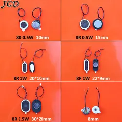 JCD 2pcs Loudspeaker With Wire 0.5W 1.5W 1W 8R Diameter 10mm 15mm 20mm 22mm 30mm Buzzer speaker 8mm Headphone Speaker