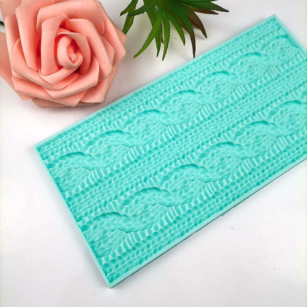 3D Lace Mat Sweater text Pattern Fondant Cake Mousse Sugarcraft Bake Silicone Mold DIY Handmade Mould Home Decoration DIY Crafts