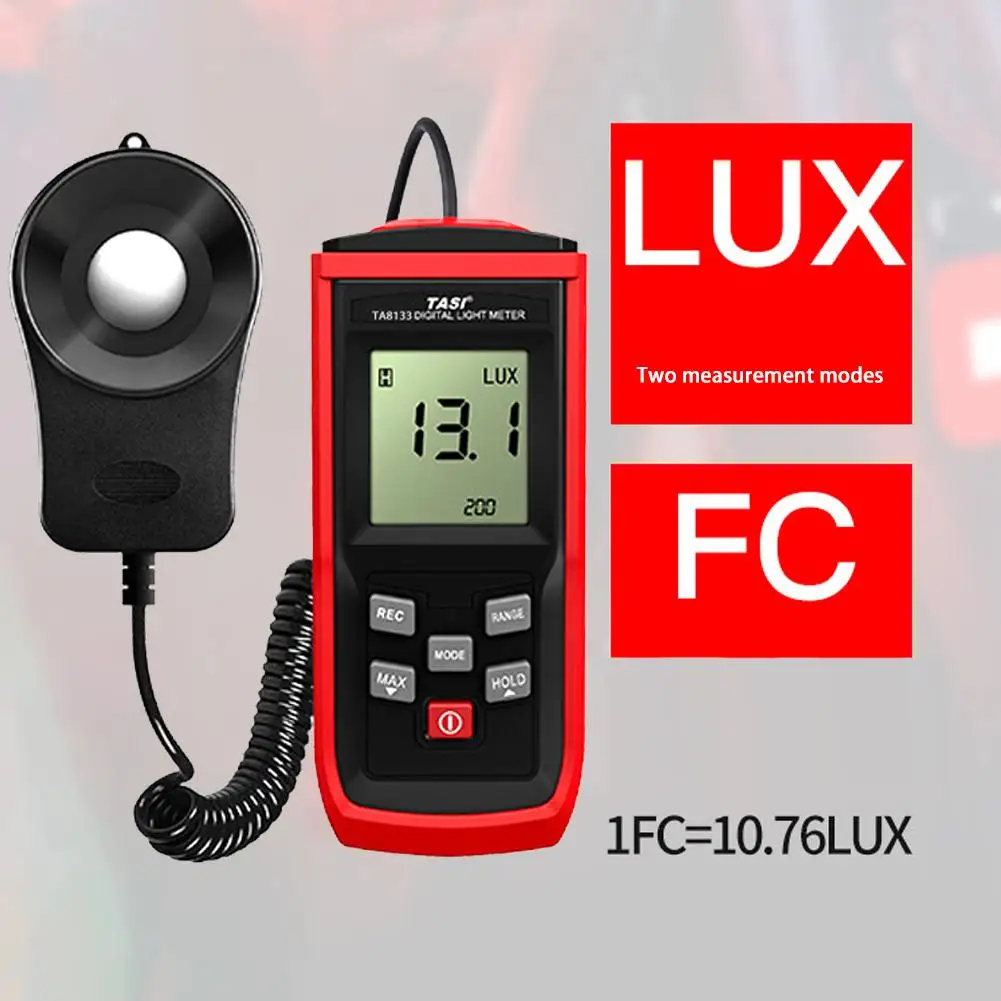 Digital Lux Meter Split Type 50 Data Storage Photometer Measurement Tool With Wide Measurement Range