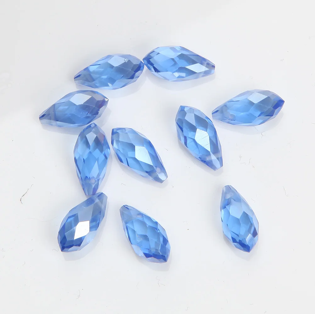 50PCS Austria Glass Teardrop Beads Faceted Crystal Briolette Pendant Beads for Jewelry Making Necklace Diy Accessories Wholesale