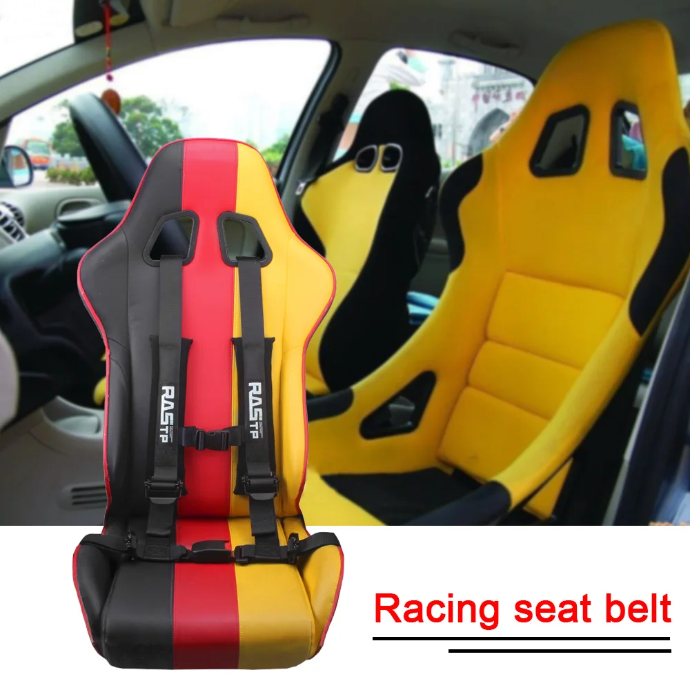 2 inch Universal Sports Racing Harness Seat Belt 4 Point Fixing Mounting Buckle Harness Nylon Car Racing Seat Belt RASTP-BAG035