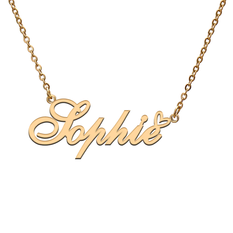 God with Love Heart Personalized Character Necklace with Name Sophie for Best Friend Jewelry Gift