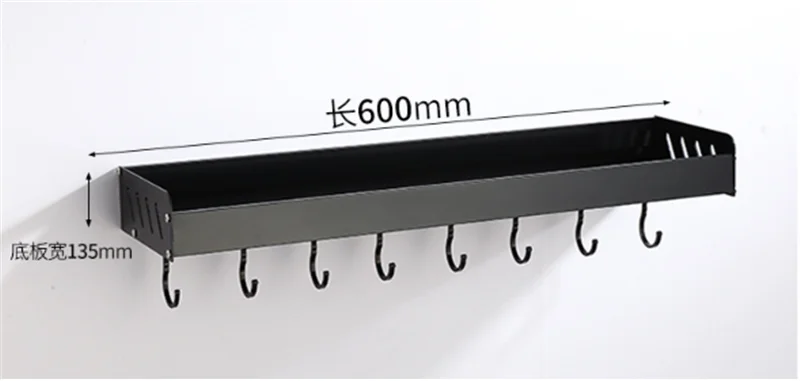 주방 선반 블랙 랙 공간 알루미늄 스토리지 네일 프리 벽 후크 홀더, 주방 액세서리