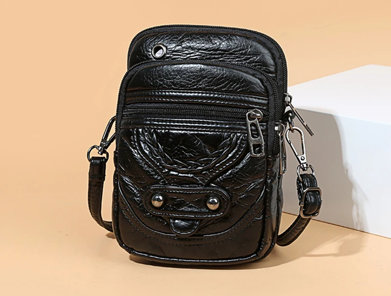 Multifunktion ale weiche pu Leder kleine Umhängetasche für Frauen Vintage Umhängetasche Geldbörse Handy Baga Handtasche Geldbörse – Detail 18