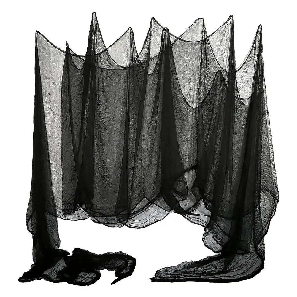 Halloween Decorations Black Creepy Gauze Cloth 76x400CM Window Table Door Net Spooky Fancy Dress Party Haunted House Wall Decor