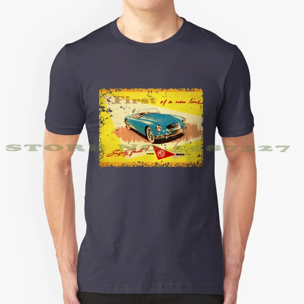 Mga Vintage Cars 100% Pure Cotton T-Shirt Mga Vintage Cars Mgb Abingdon Mgtd Mgtf Mgc Midget Magnette British Classic England