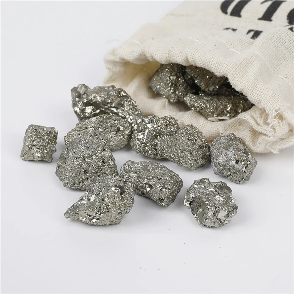 Natürliche Pyrit Mineral Kristall Stein Kleine Chunks Gelb Eisen Pyrit Fools Gold Raw Raue Steine Lehre Probe Sammlungen