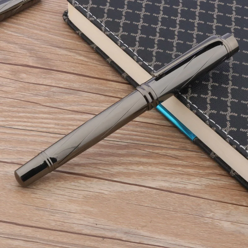 Luxury High Quality 878 Fountain Pen Copper Gun Gray Classic Elegante INK Stationery Office School Supplies