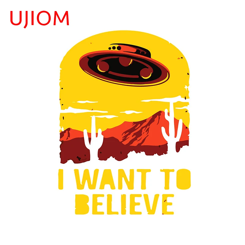 UJIOM I Want to Believe Sticker Wallsticker Home Decoration Accessories Sticker for Living Room Decor Wallpaper Waterproof Decal