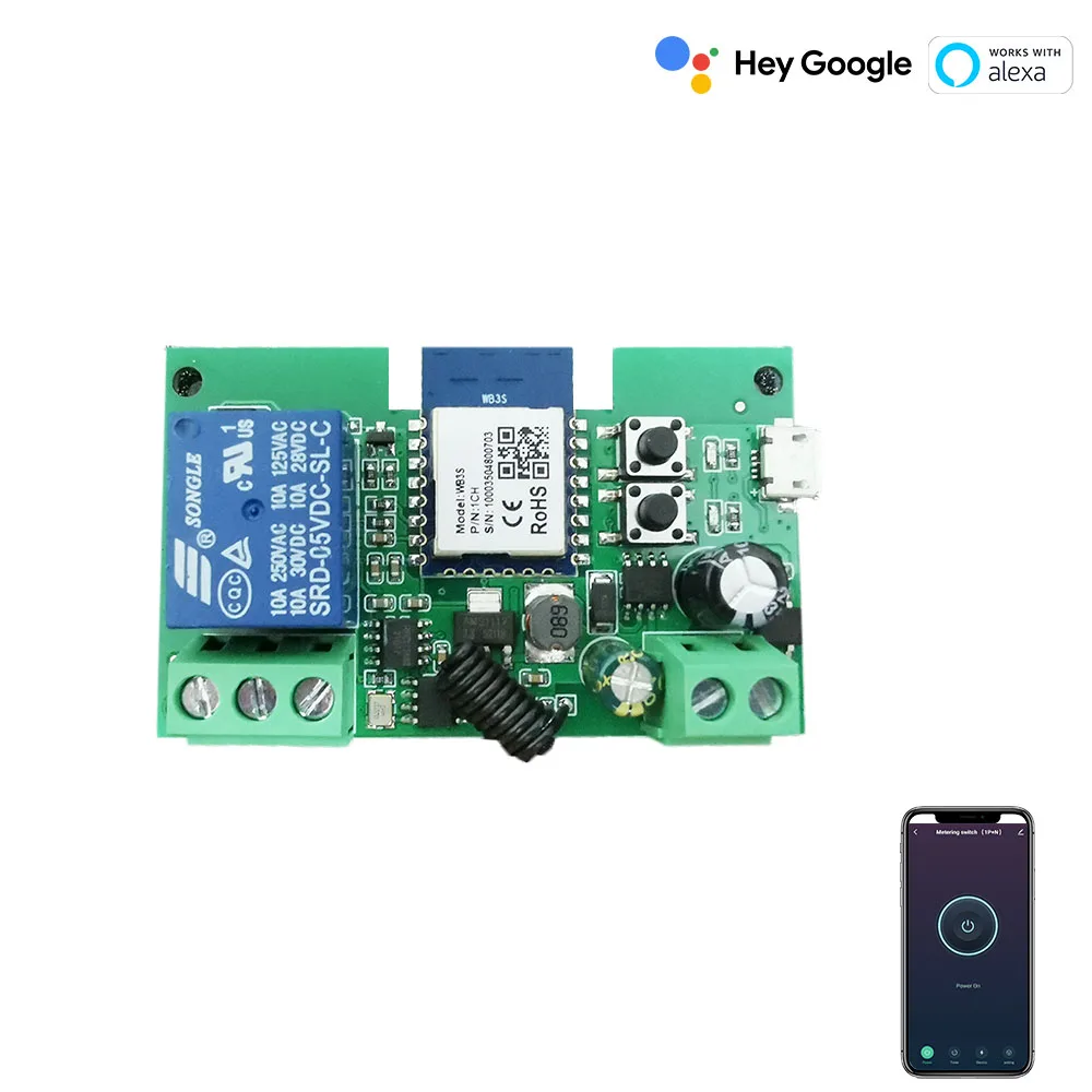 Tuya 5V 12V 24V Smart Relay Switch,Applied to Access Control and Door Lock,Works With Alexa,Google Home And Smart Life