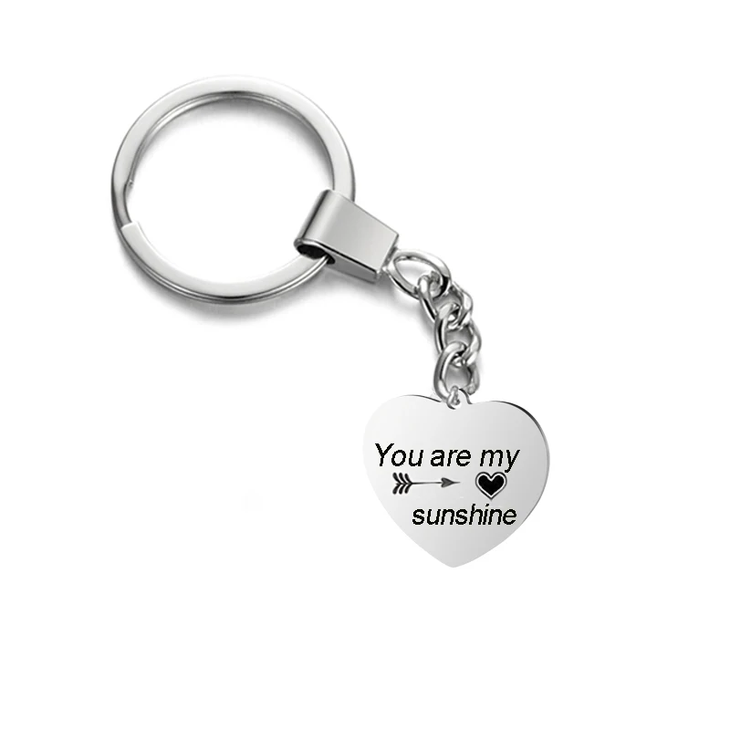 

Custom Phone Number Logo Name Keychain Heart Car Key Ring Laser Engraveing Key Chain Stainless Steel Personalized Gift